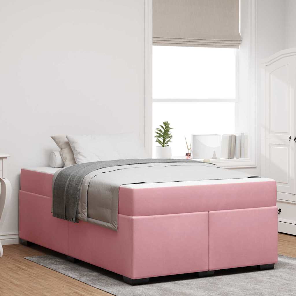 Sengestel med madras Lyserød 120 x 190 cm Stof