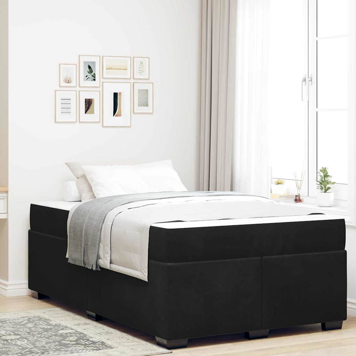 Sengestel med madras Sort 120 x 200 cm Stof