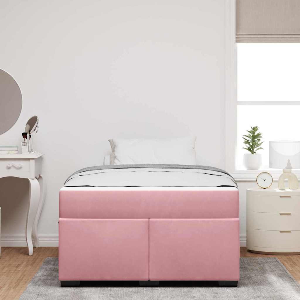 Sengestel med madras Lyserød 120 x 200 cm Stof