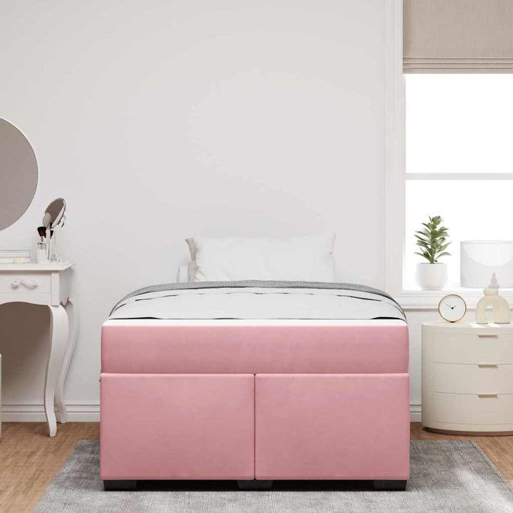 Sengestel med madras Lyserød 120 x 200 cm Stof
