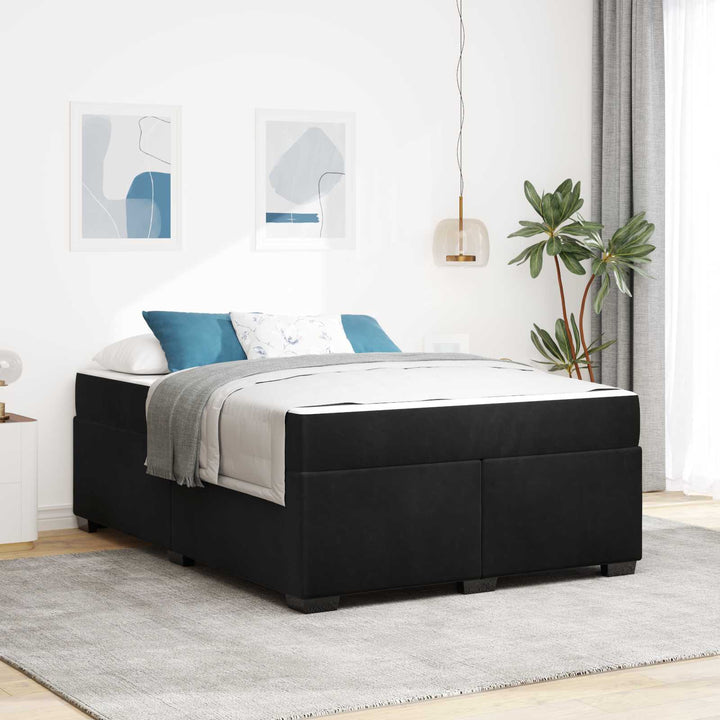 Sengestel med madras Sort 140 x 200 cm Stof