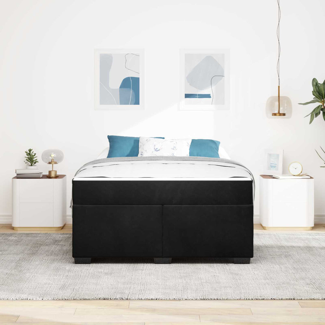 Sengestel med madras Sort 140 x 200 cm Stof