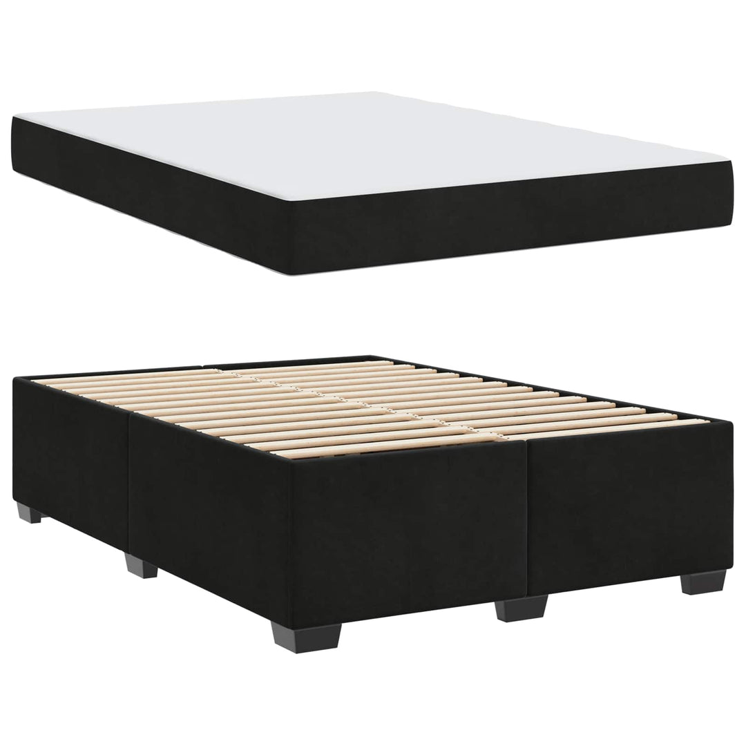 Sengestel med madras Sort 140 x 200 cm Stof