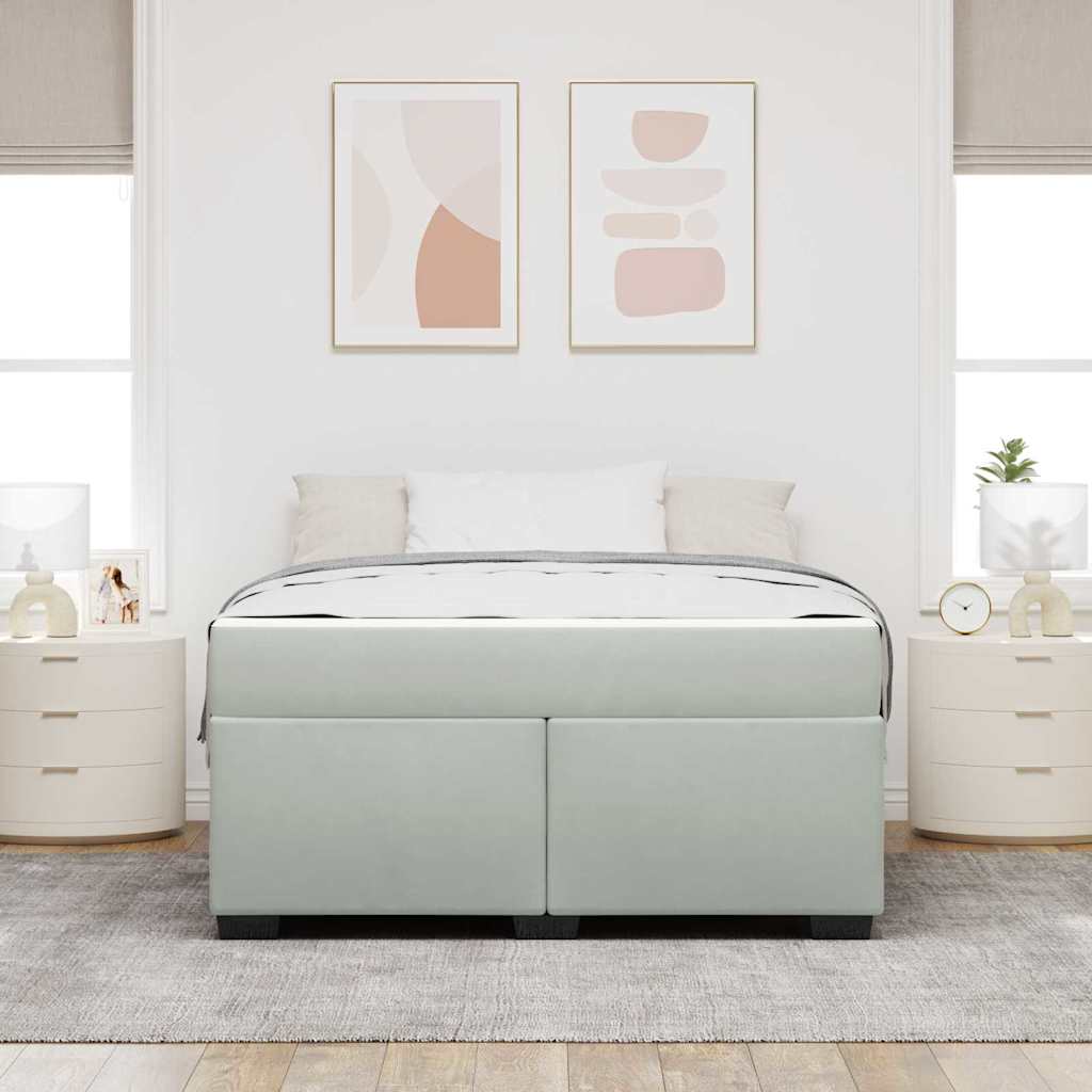 Sengestel med madras Lysegrå 160 x 200 cm Stof