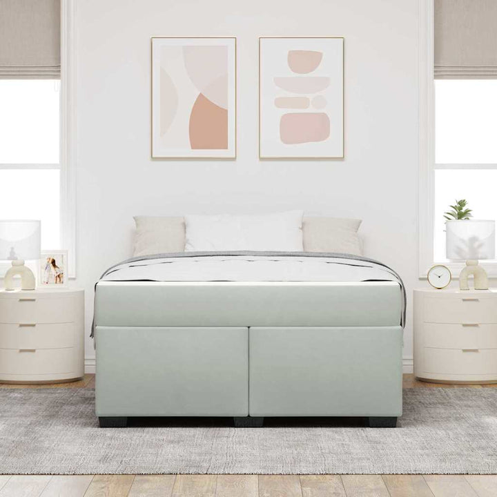 Sengestel med madras Lysegrå 160 x 200 cm Stof