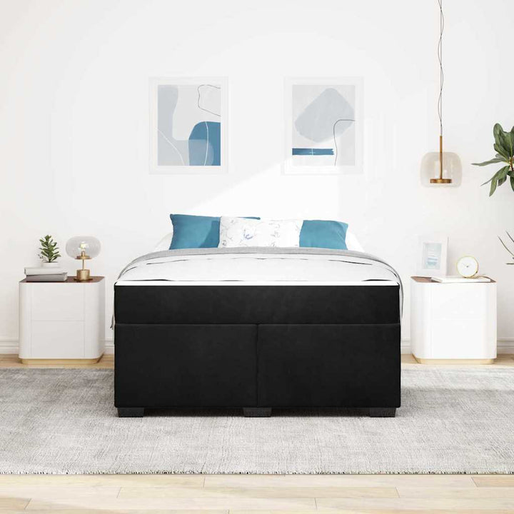 Sengestel med madras Sort 160 x 200 cm Stof