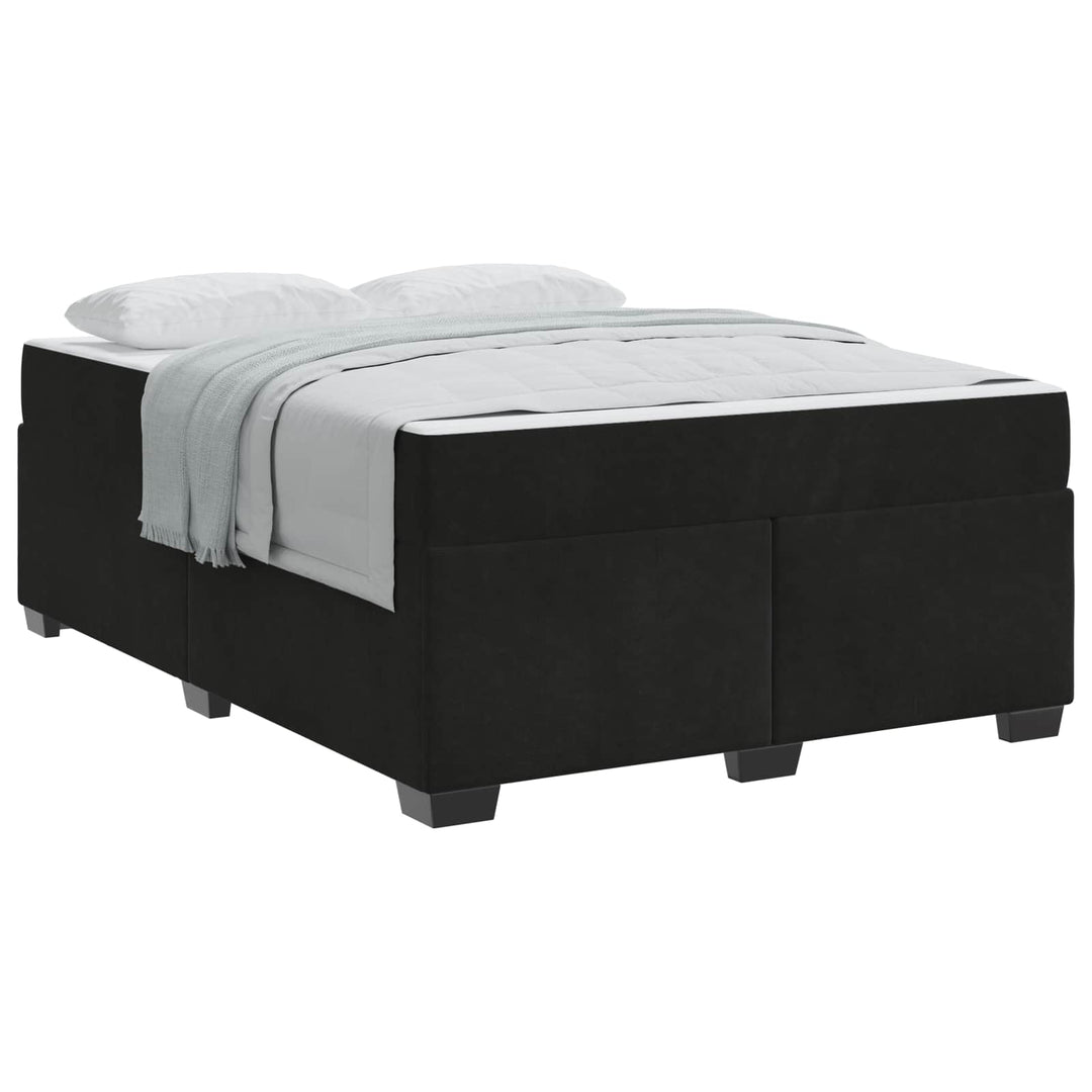 Sengestel med madras Sort 160 x 200 cm Stof