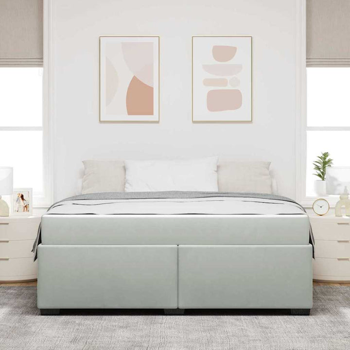 Sengestel med madras Lysegrå 180 x 200 cm Stof