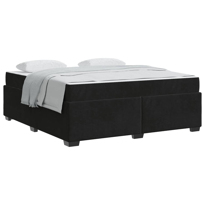 Sengestel med madras Sort 180 x 200 cm Stof