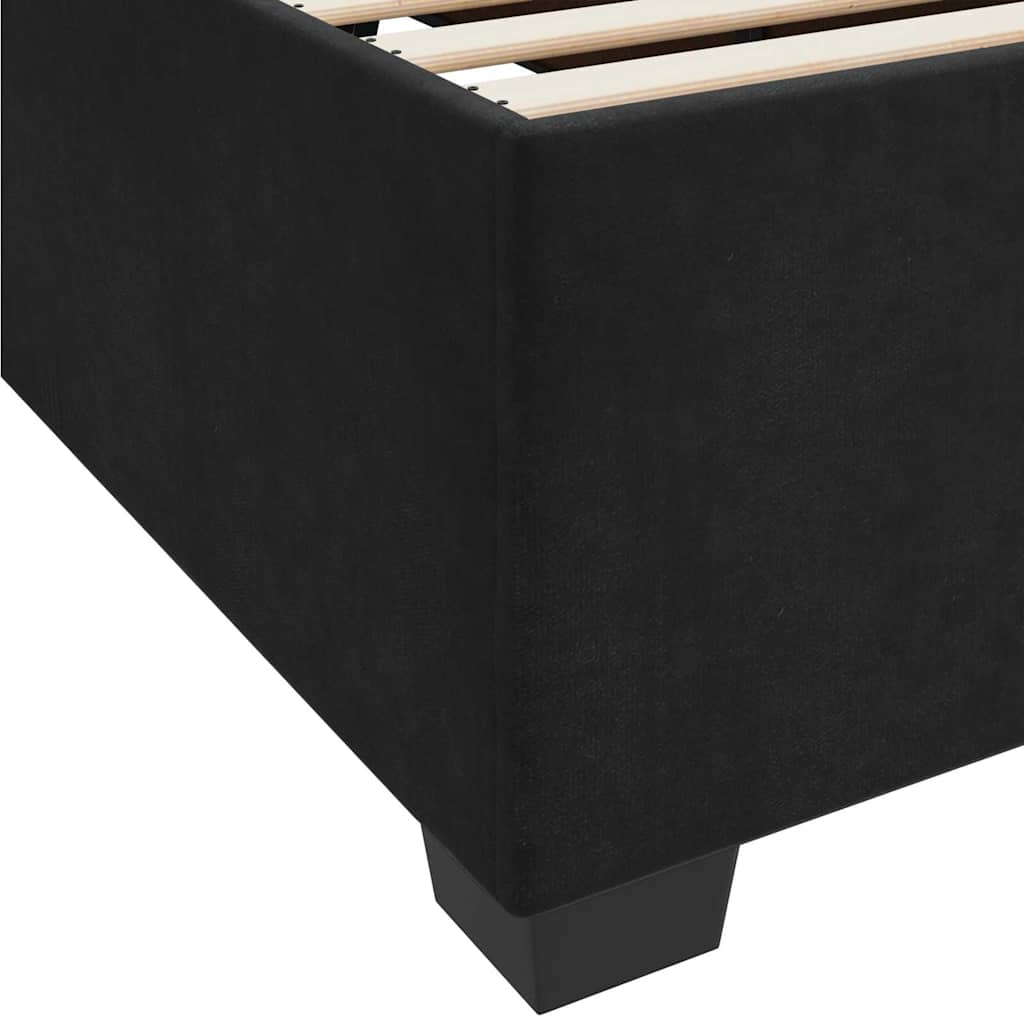 Sengestel med madras Sort 200 x 200 cm Stof