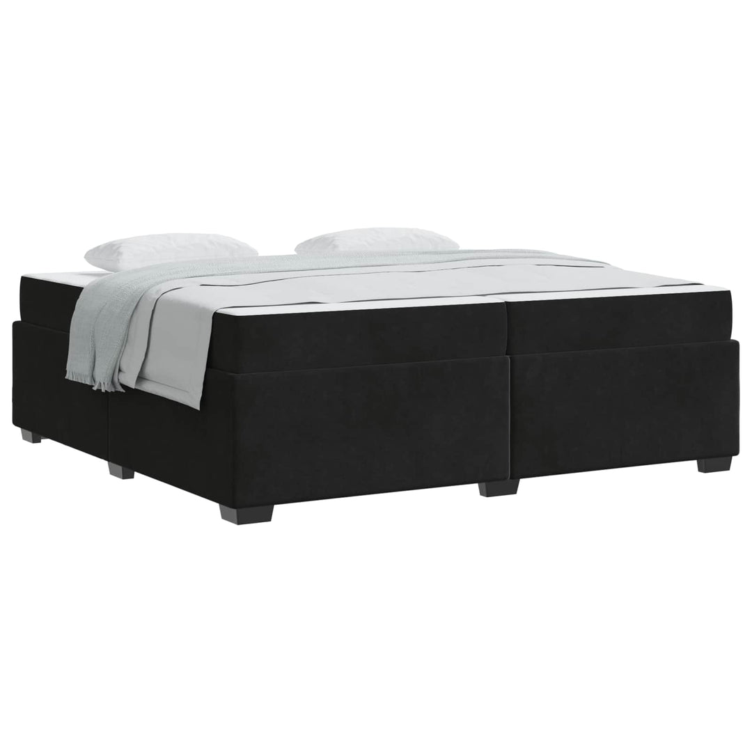 Sengestel med madras Sort 200 x 200 cm Stof
