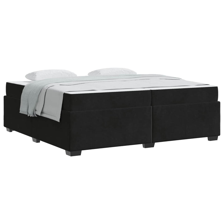 Sengestel med madras Sort 200 x 200 cm Stof