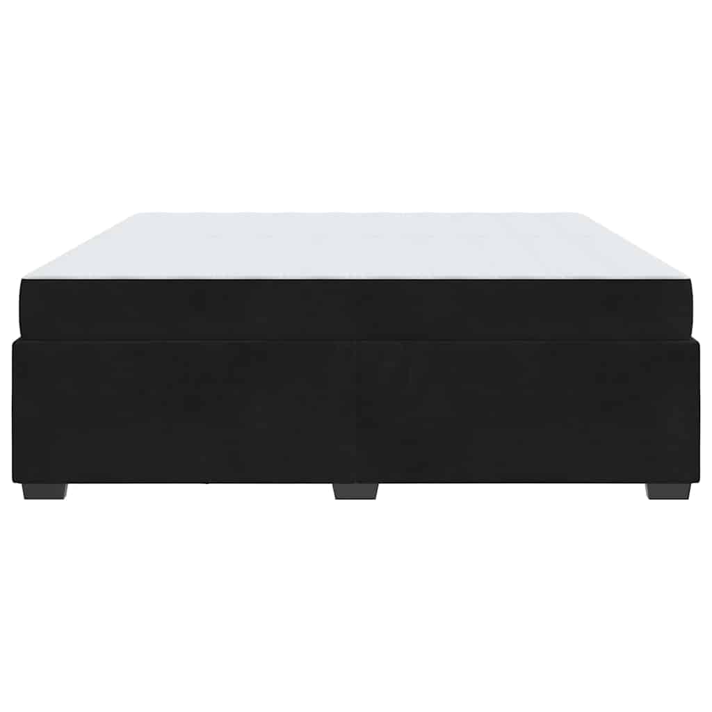 Sengestel med madras Sort 200 x 200 cm Stof