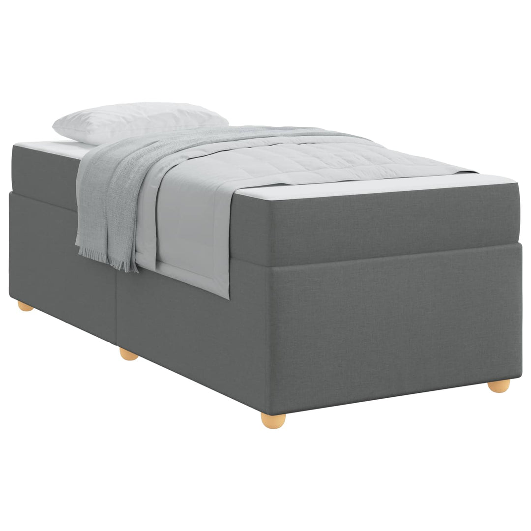 Sengestel med madras Mørkegrå 80 x 200 cm Stof