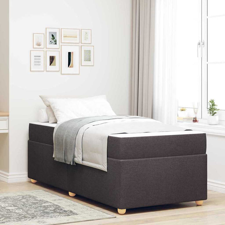Sengestel med madras Mørk Brun 80 x 200 cm Stof