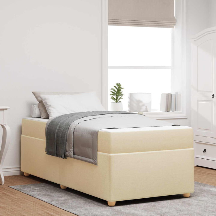 Sengestel med madras Creme 80 x 200 cm Stof