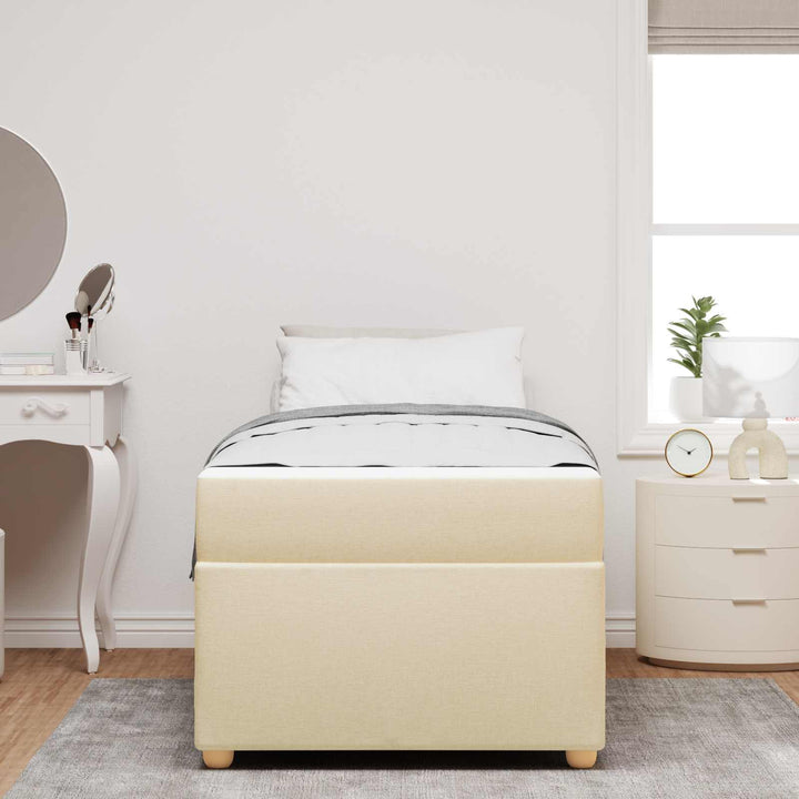 Sengestel med madras Creme 80 x 200 cm Stof
