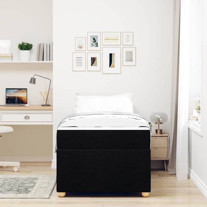 Sengestel med madras Sort 90 x 190 cm Stof