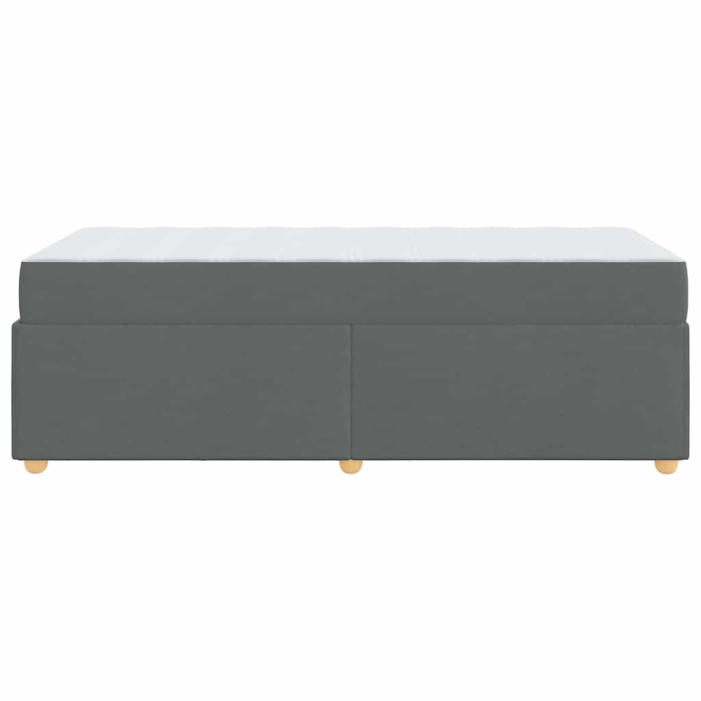 Sengestel med madras Mørkegrå 90 x 200 cm Stof