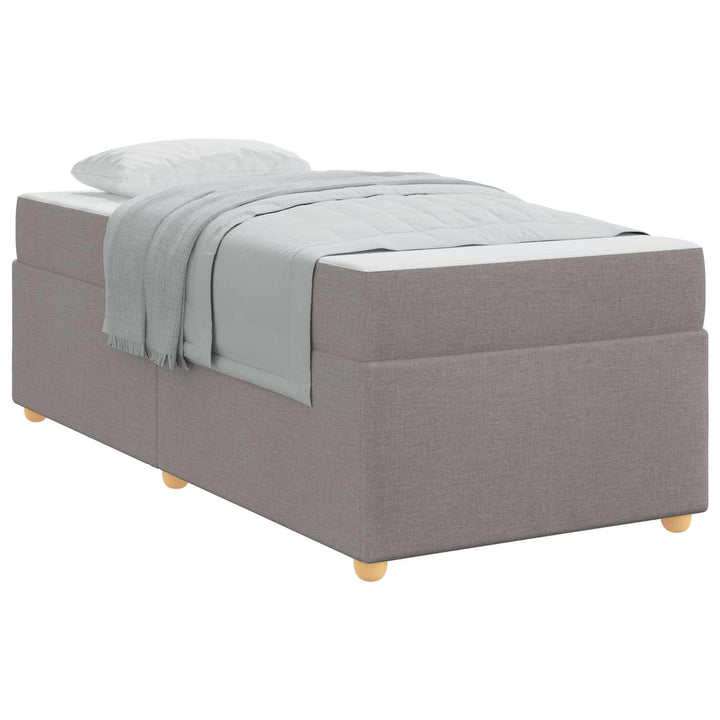 Sengestel med madras Gråbrun 90 x 200 cm Stof