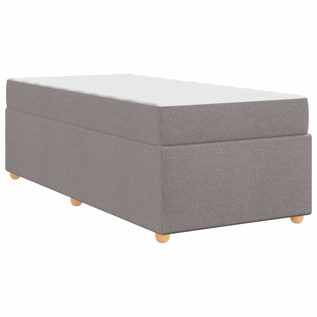 Sengestel med madras Gråbrun 90 x 200 cm Stof