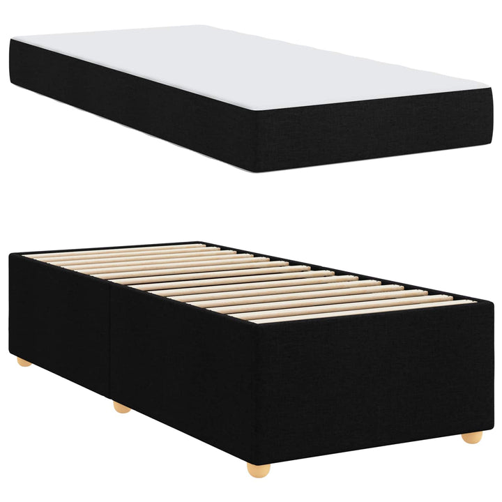 Sengestel med madras Sort 100 x 200 cm Stof