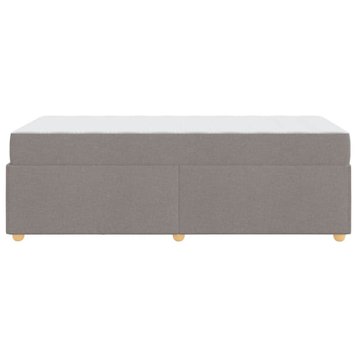 Sengestel med madras Gråbrun 100 x 200 cm Stof