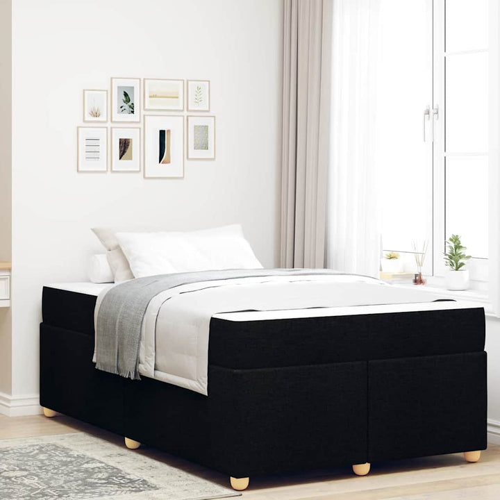 Sengestel med madras Sort 120 x 190 cm Stof