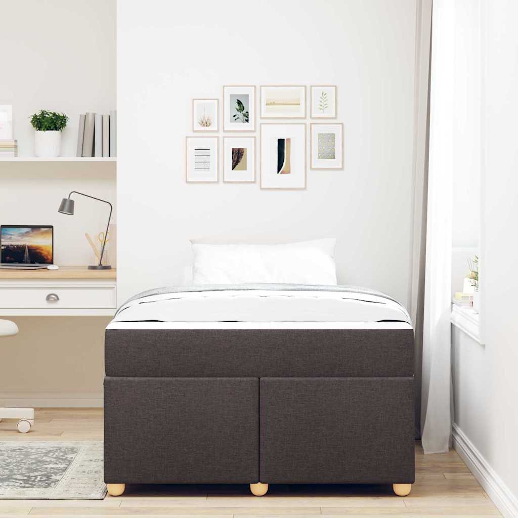 Sengestel med madras Mørk Brun 120 x 190 cm Stof