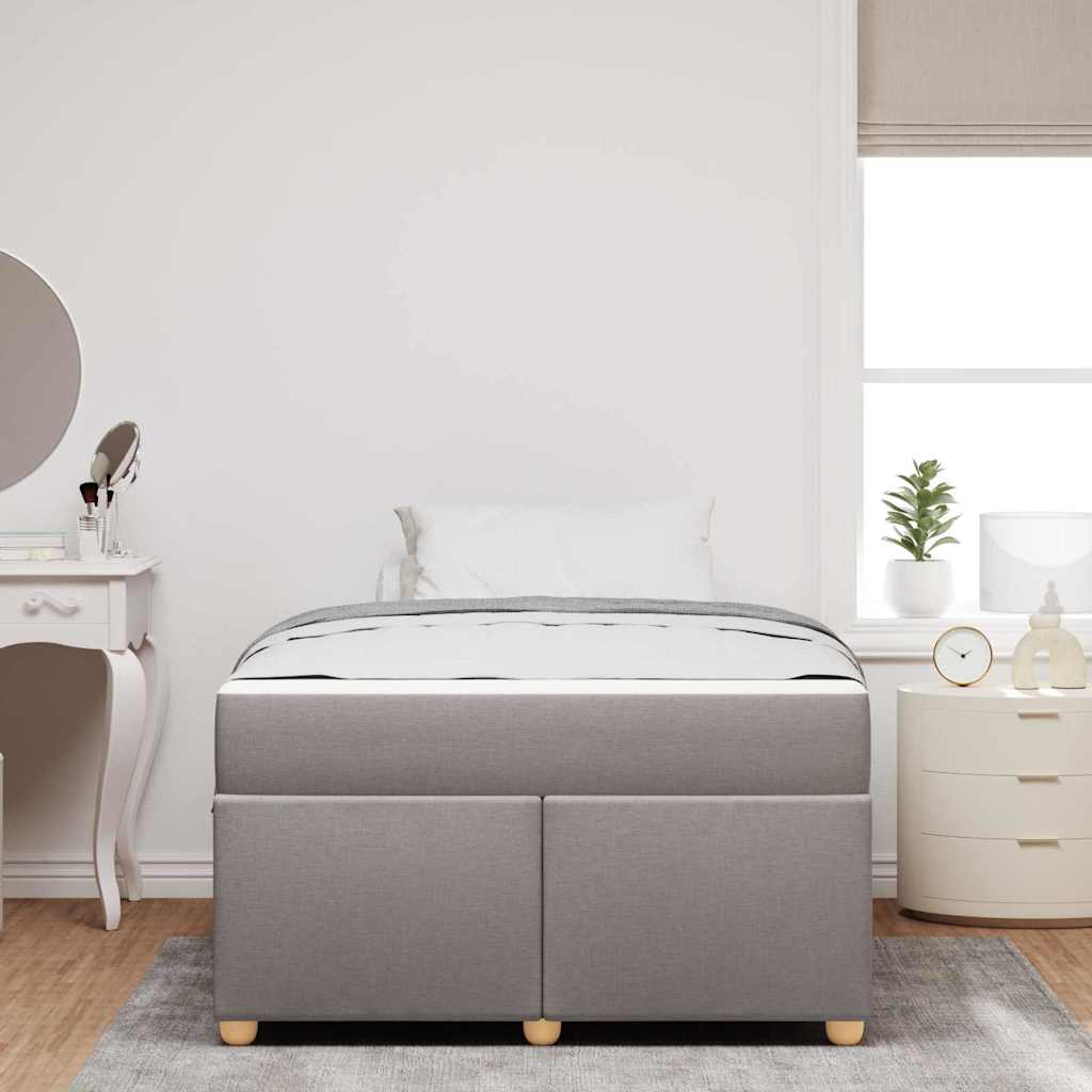 Sengestel med madras Gråbrun 120 x 190 cm Stof