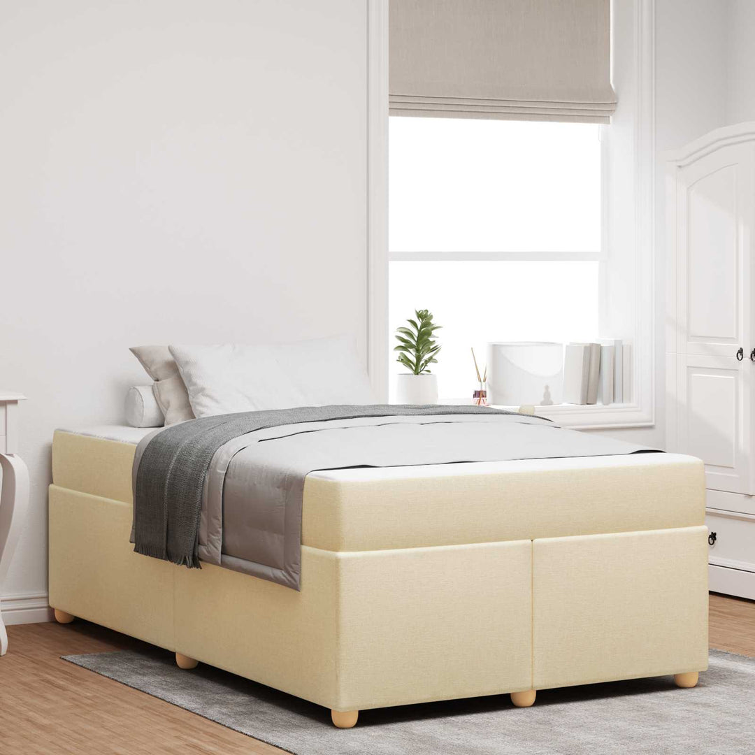 Sengestel med madras Creme 120 x 190 cm Stof