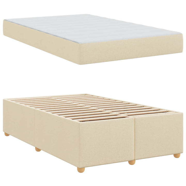 Sengestel med madras Creme 120 x 190 cm Stof