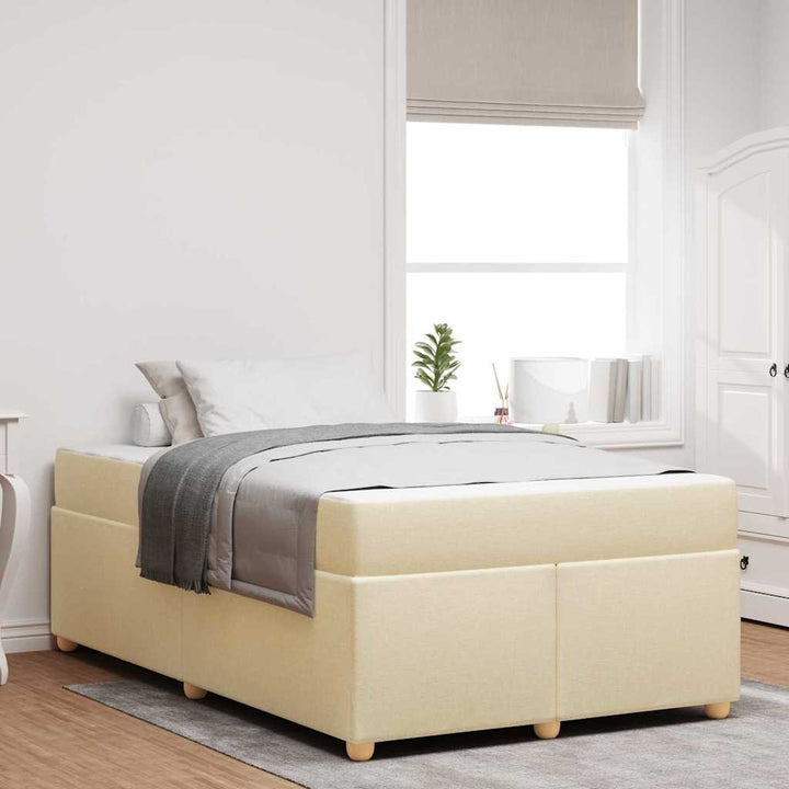 Sengestel med madras Creme 120 x 200 cm Stof