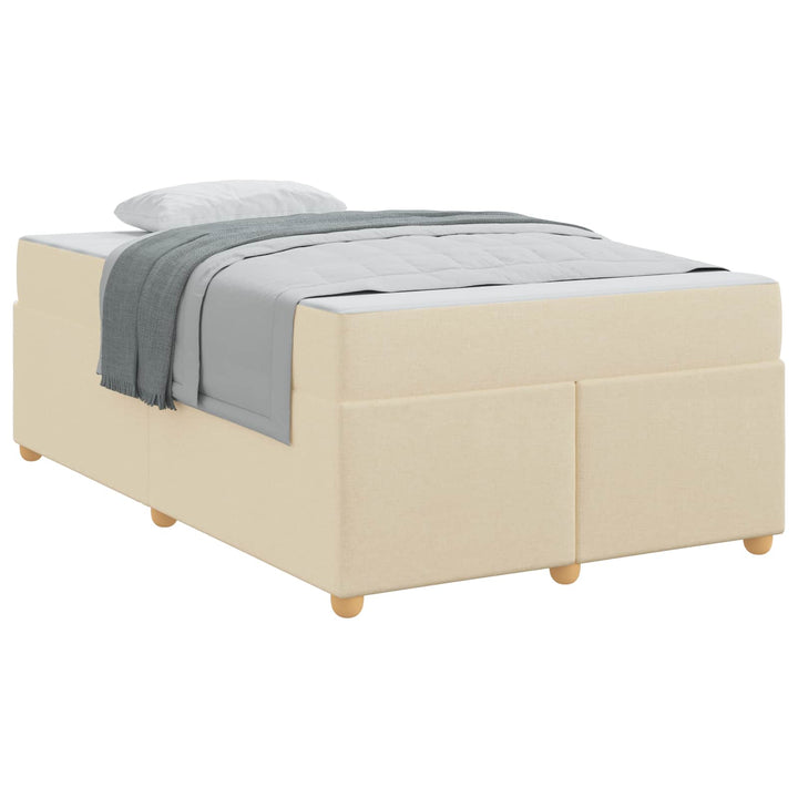 Sengestel med madras Creme 120 x 200 cm Stof