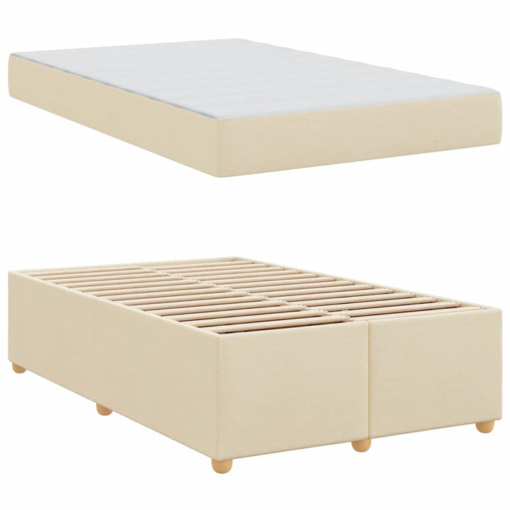 Sengestel med madras Creme 120 x 200 cm Stof