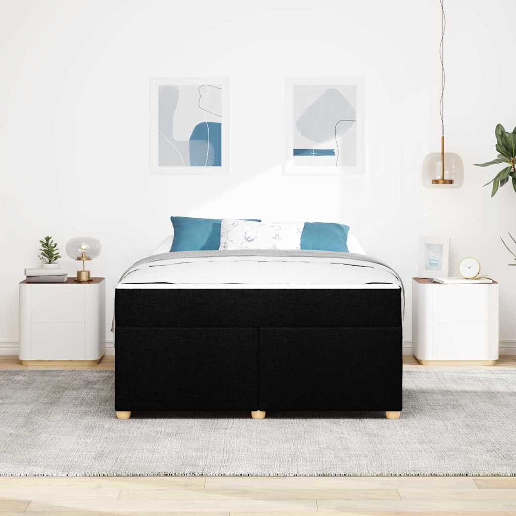 Sengestel med madras Sort 140 x 200 cm Stof
