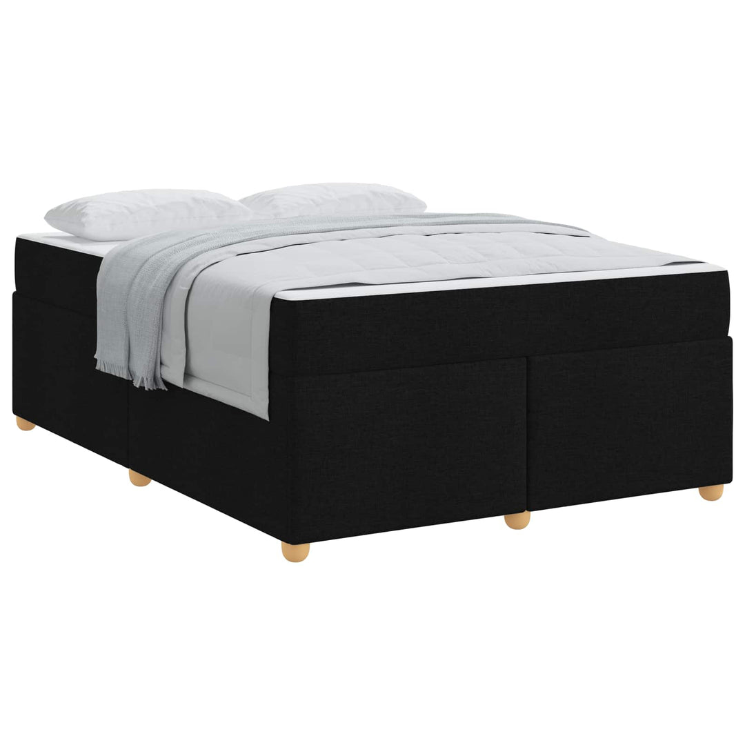 Sengestel med madras Sort 140 x 200 cm Stof