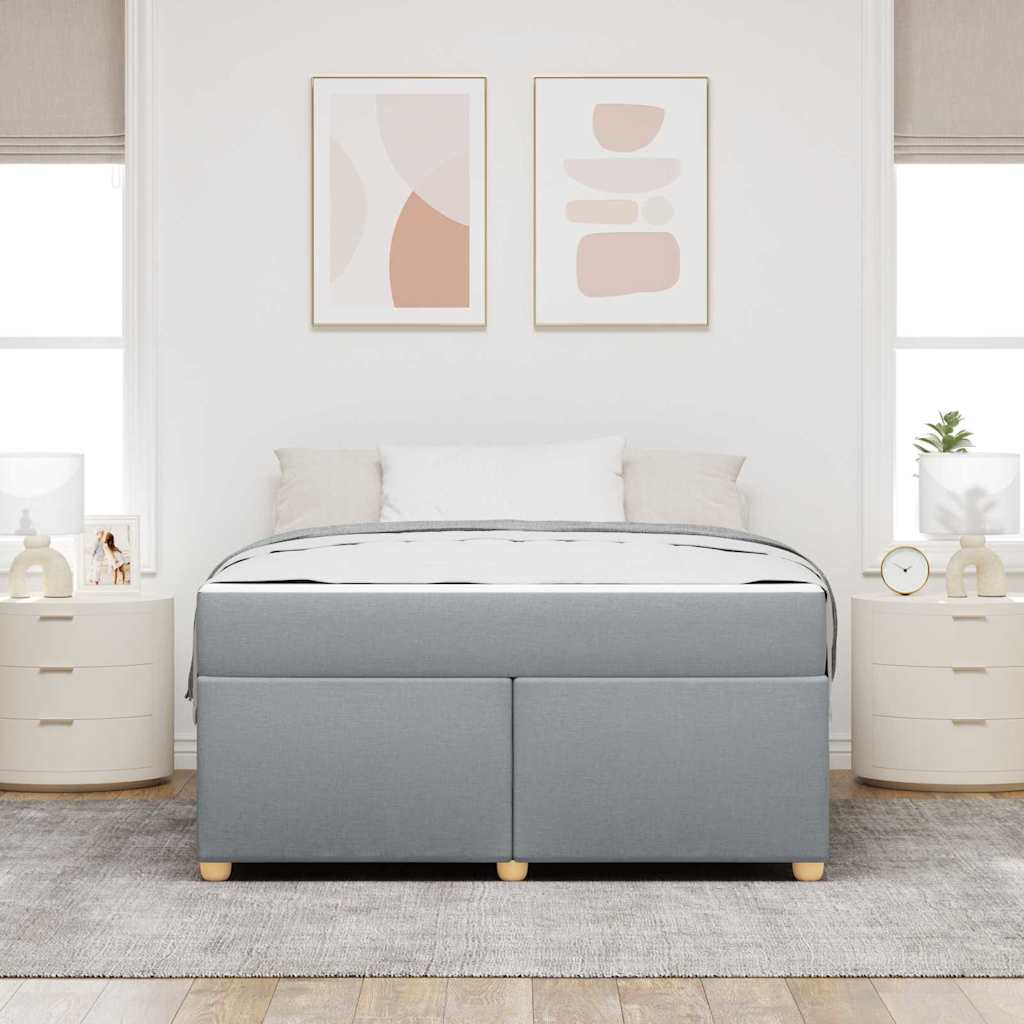 Sengestel med madras Lysegrå 160 x 200 cm Stof