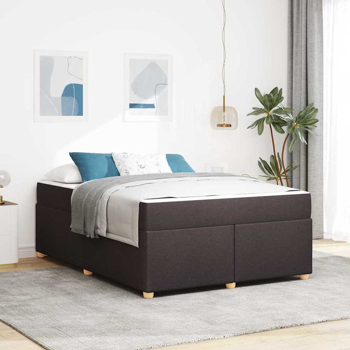 Sengestel med madras Mørk Brun 160 x 200 cm Stof