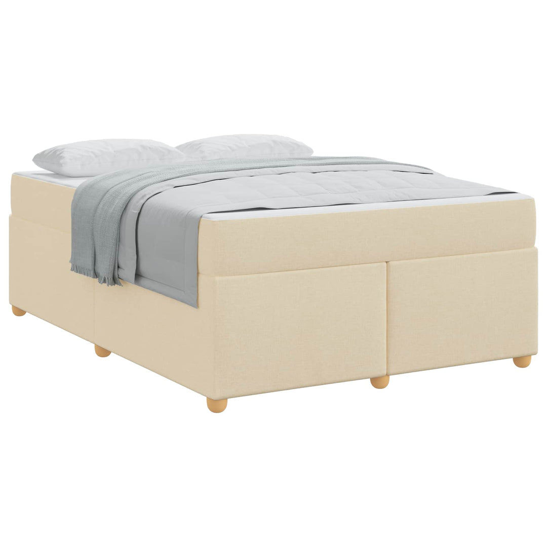 Sengestel med madras Creme 160 x 200 cm Stof