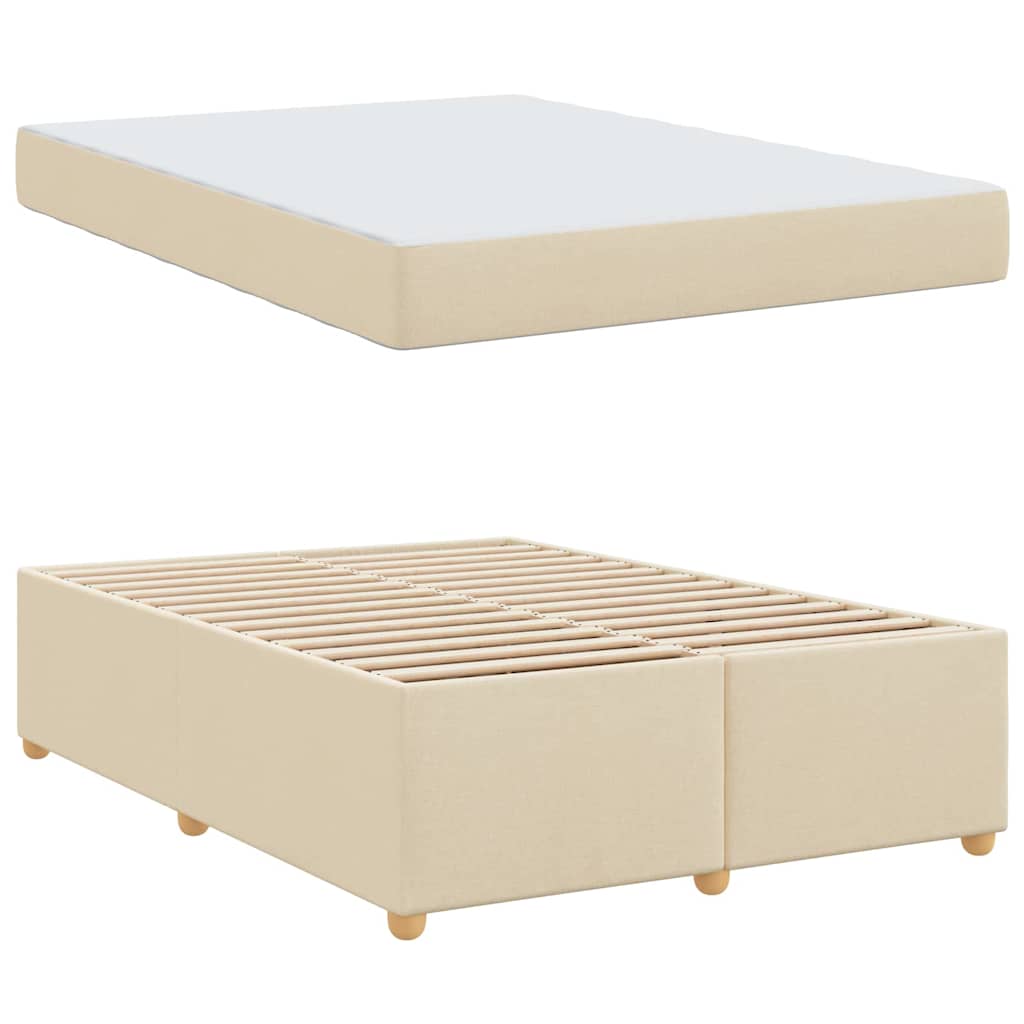 Sengestel med madras Creme 160 x 200 cm Stof