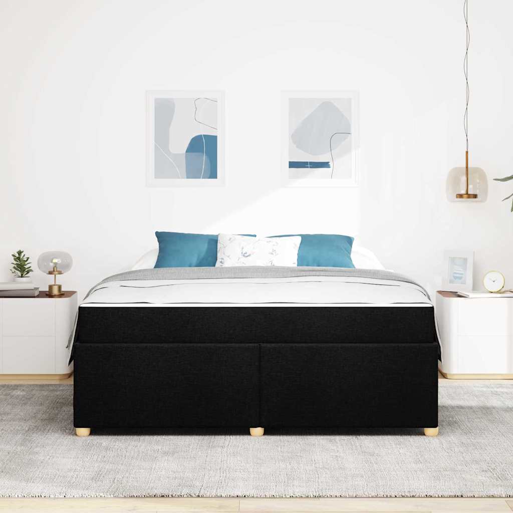 Sengestel med madras Sort 180 x 200 cm Stof
