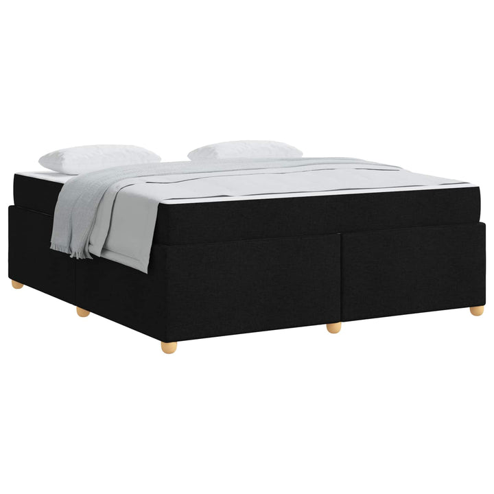 Sengestel med madras Sort 180 x 200 cm Stof