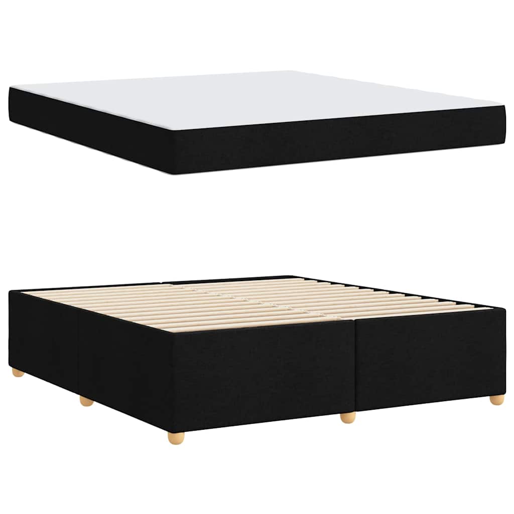 Sengestel med madras Sort 180 x 200 cm Stof