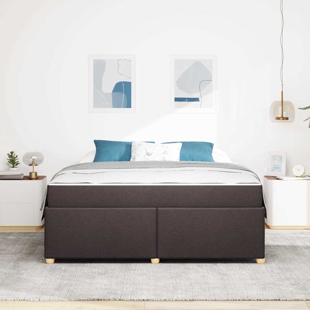 Sengestel med madras Mørk Brun 180 x 200 cm Stof