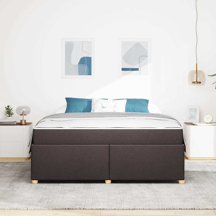 Sengestel med madras Mørk Brun 180 x 200 cm Stof