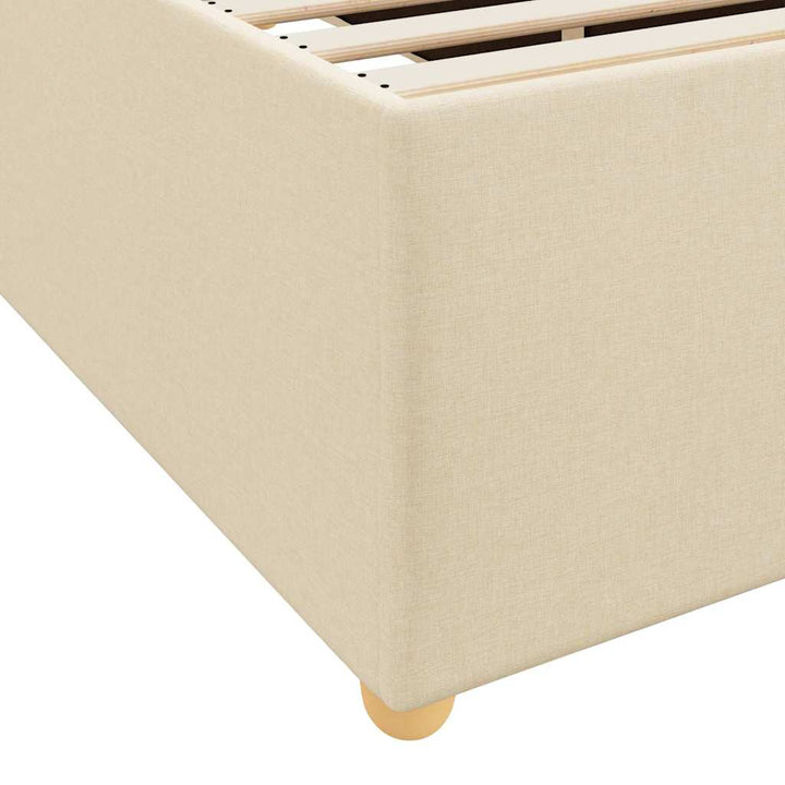 Sengestel med madras Creme 180 x 200 cm Stof
