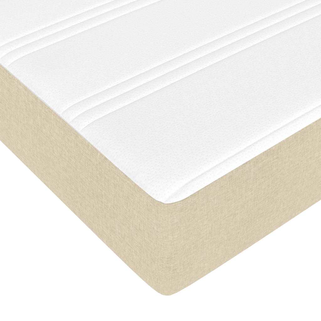Sengestel med madras Creme 180 x 200 cm Stof