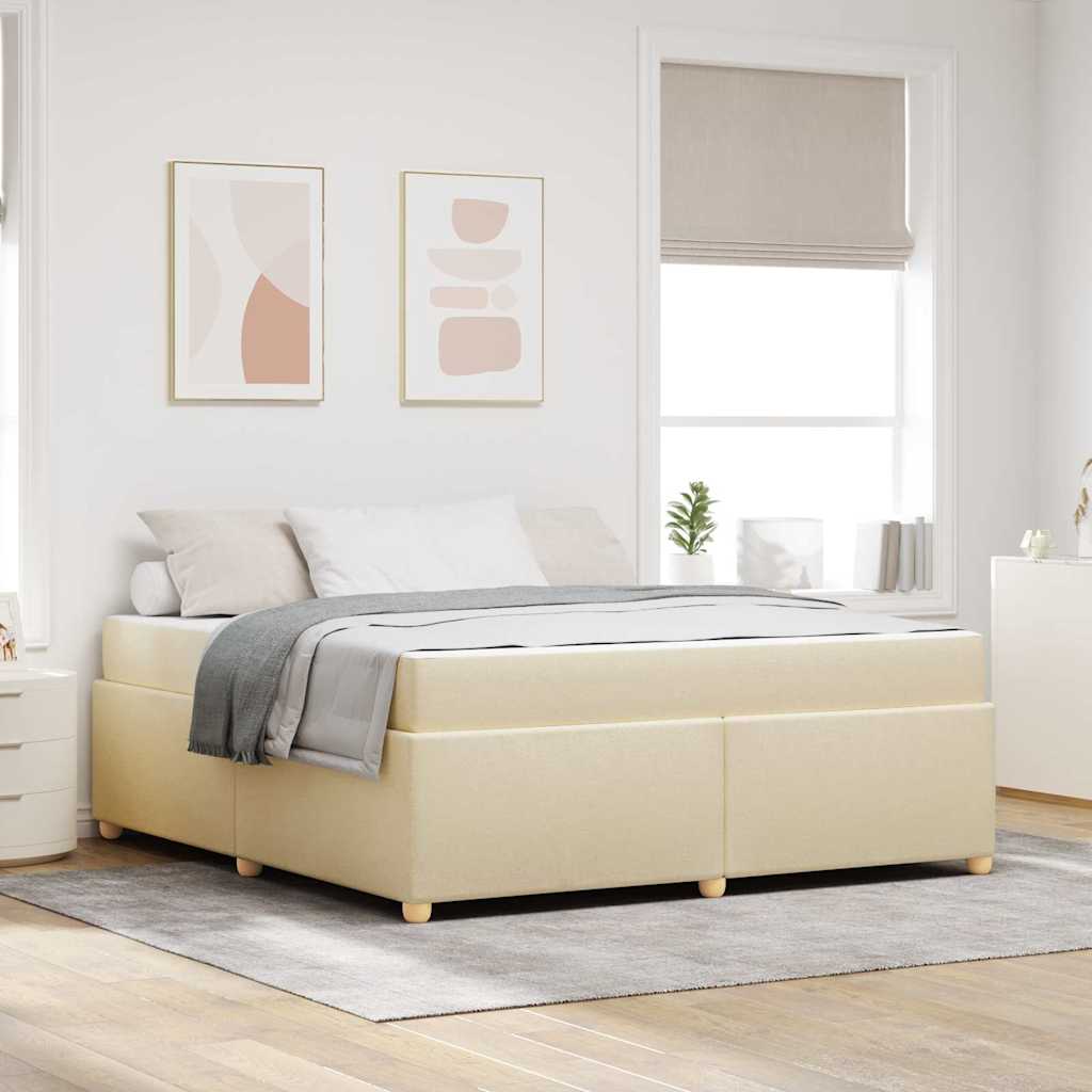 Sengestel med madras Creme 180 x 200 cm Stof