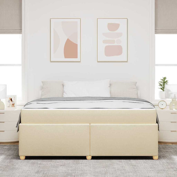 Sengestel med madras Creme 180 x 200 cm Stof